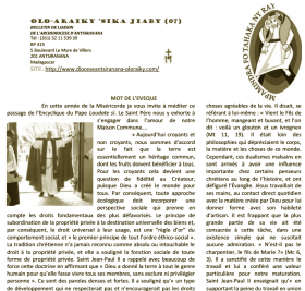 Bulletin de liaison n°7 - Archidiocèse d'Antsiranana